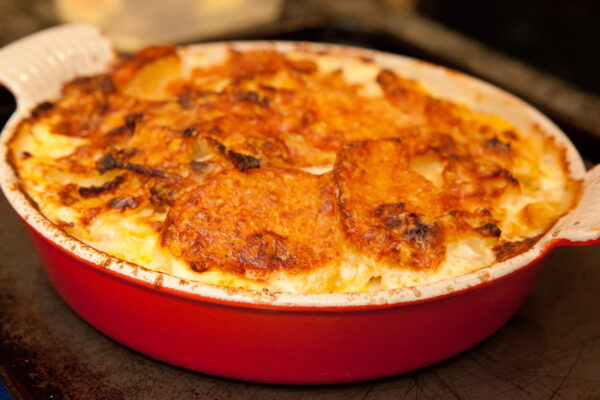 Fennel Leek & potato gratin