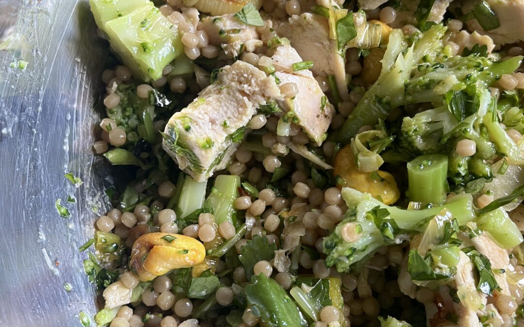 Chicken, Broccoli & Grain Salad with Turmeric Cashews