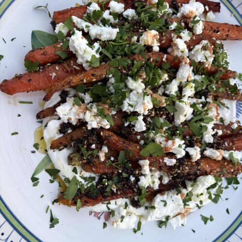 warm carrot salad with feta